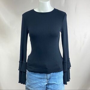 Who What Wear Ribbed Bell Sleeve Top XS